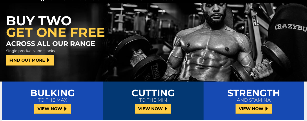 buy 2 get one free bodybuilding supplement from crazybulks